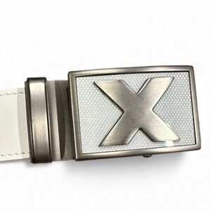 NEXBELT X White Belt Metallic SILVERTONE Buckle